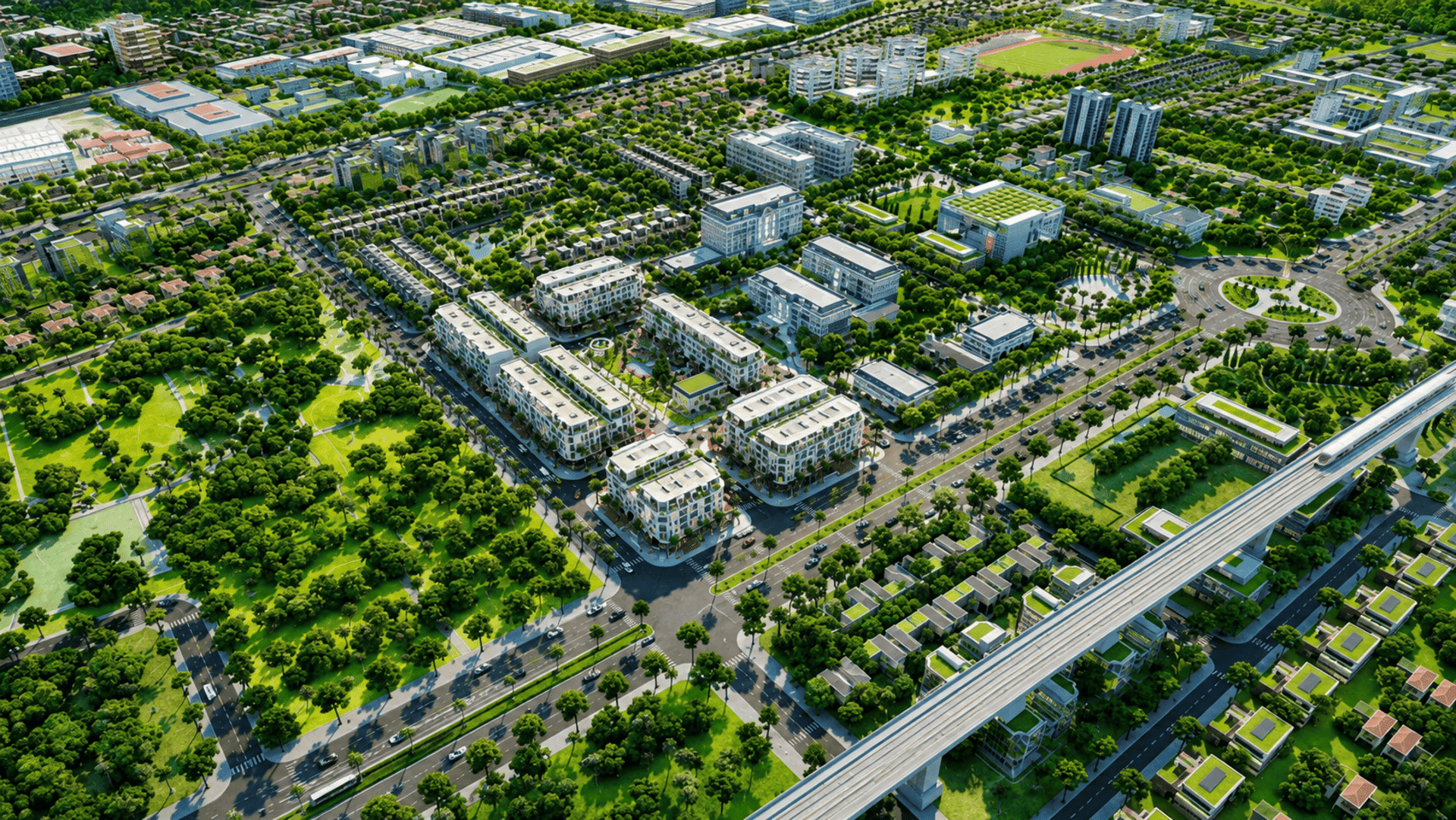 Khu đô thị của Him Lam kiến tạo không gian sống xanh lý tưởng cùng hệ thống tiện ích hiện đại, đáp ứng trọn vẹn nhu cầu cư dân.