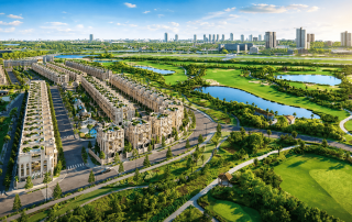 Tổng quan dự án với tầm nhìn panorama triệu đô, ôm trọn thảm cỏ xanh mướt của sân golf 27 hố đẳng cấp.